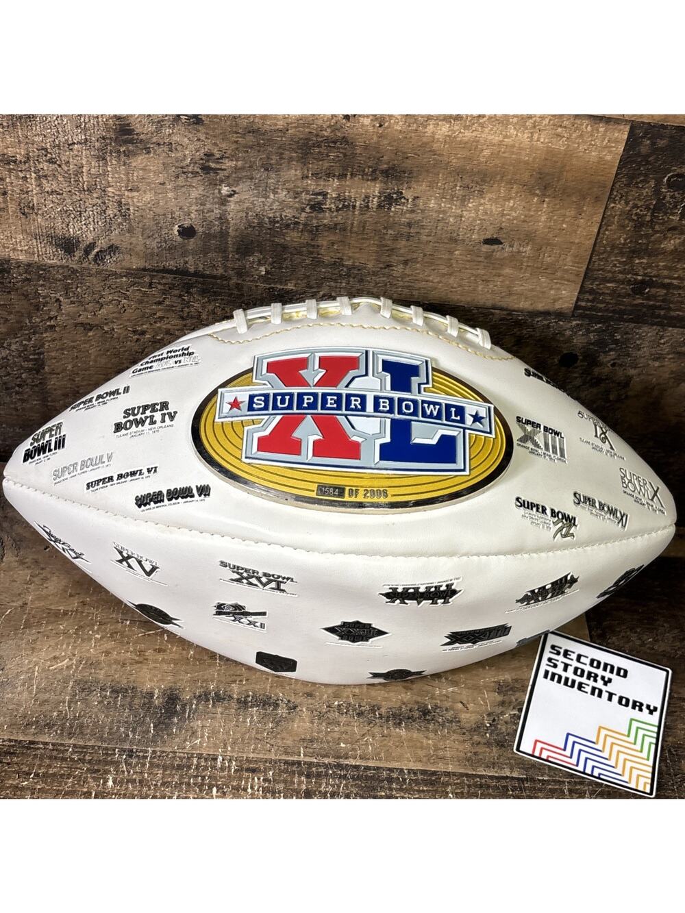 2006 Super Bowl XL Full Sized Souvenir Football with Metal Logo Limited